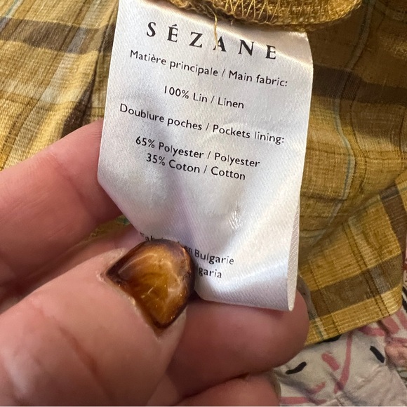 Sezane High Waist Plaid Linen Shorts  10US 42EU - Picture 6 of 7